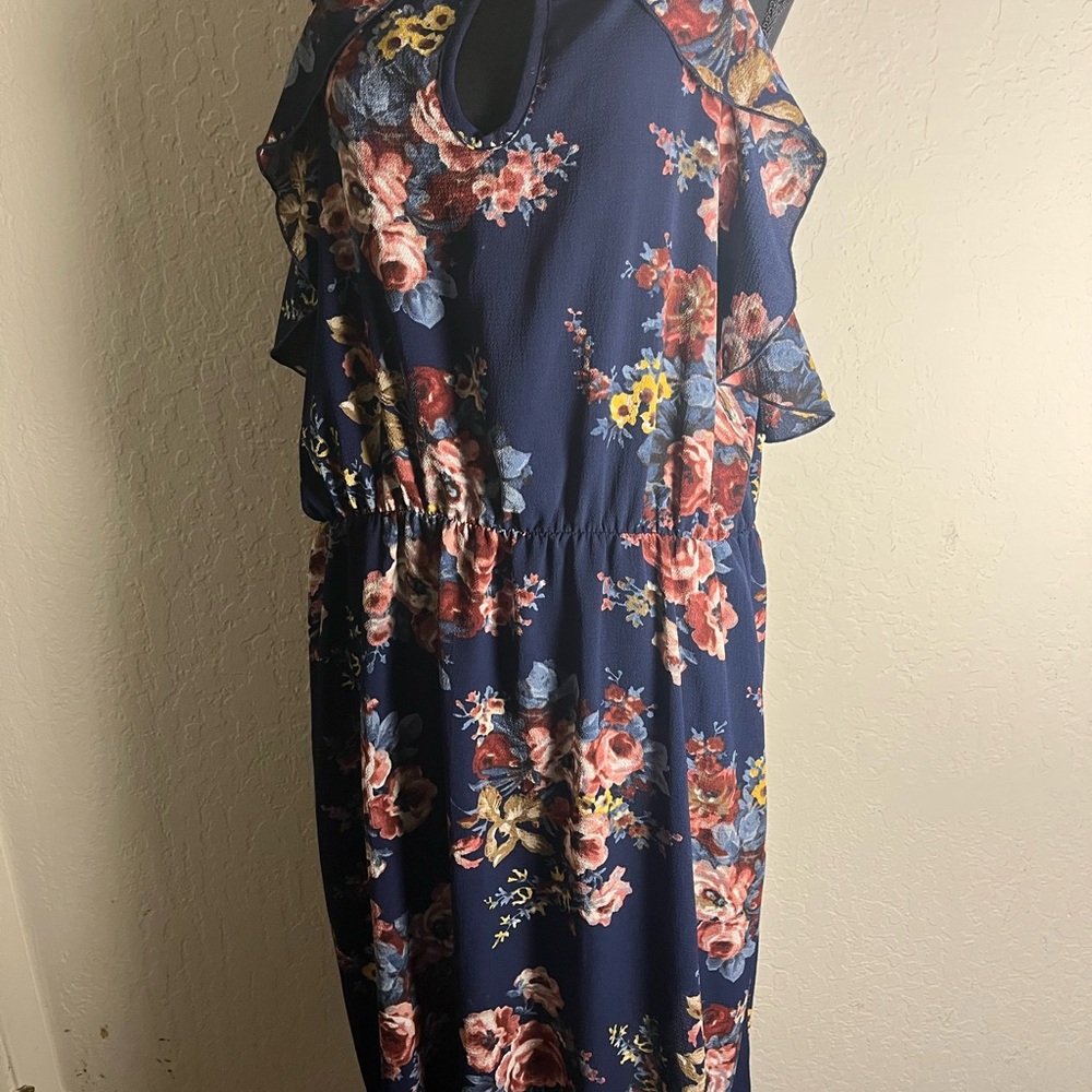 Sky plus, Pink and Orange Ruffled Smocked Sundress